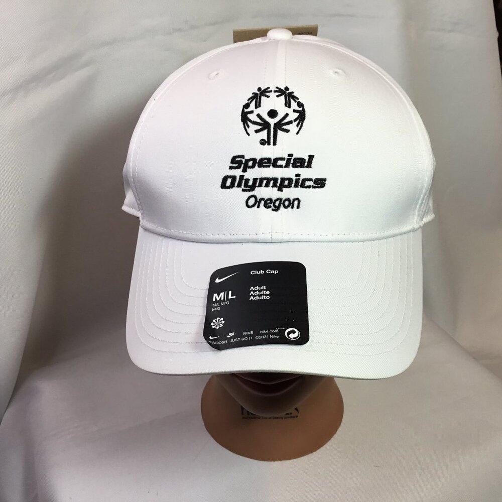 Nike Special Olympics Club Cap Hat Size M/L White New With Tags With Defects
